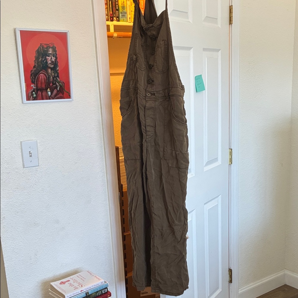 Olive Overalls with tie straps
